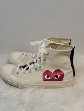 Comme Des Gargons Play X Converse Chuck Taylor High Top Sneakers Size 8 Women's‎